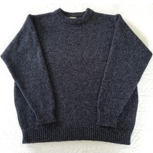 SOLD Vintage L.L. Bean 100% Lambswool Blue Gray Marled Chunky Crew Neck